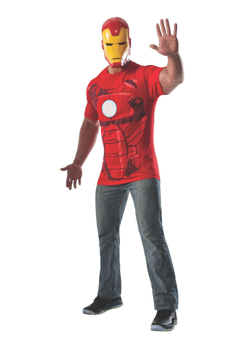 Déguisement Homme Iron Man Avengers - T-Shirt + Masque Rubies - 100% Polyester - Neuf Avec Étiquettes