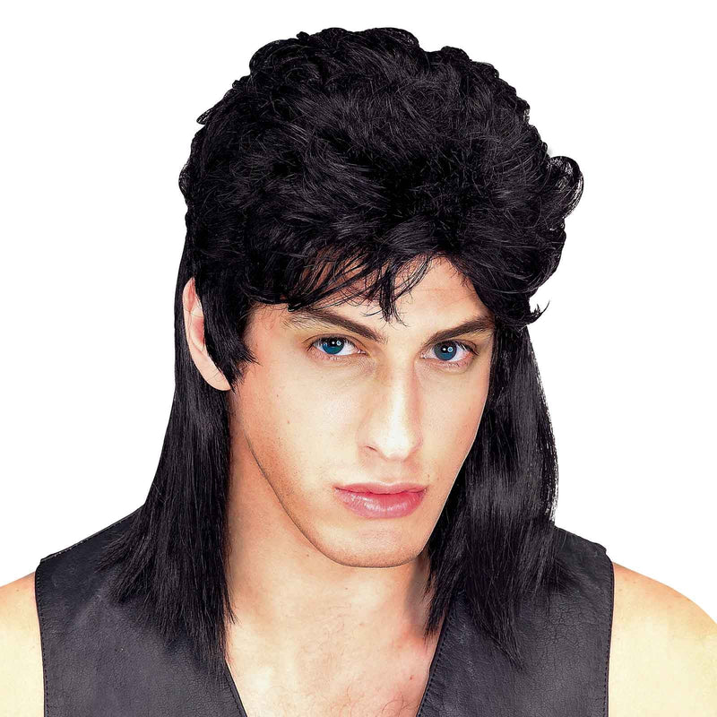 Mullet Black Wig for Adults Costume World NZ