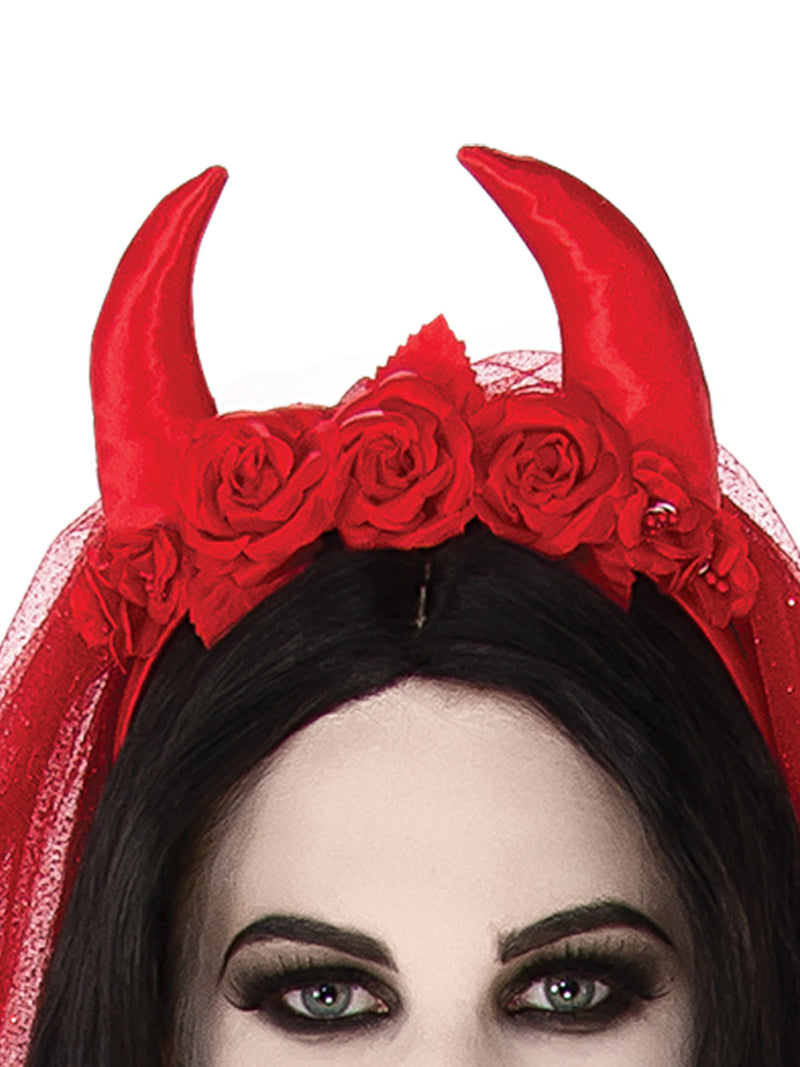 Villainous Veil Devil Horns Headpiece Costume World NZ