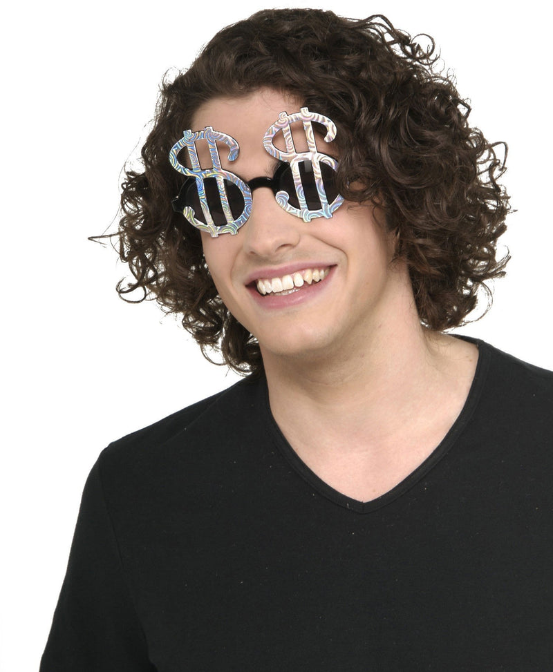 Dollar Sign Silver Glasses for Adults | Costume World NZ