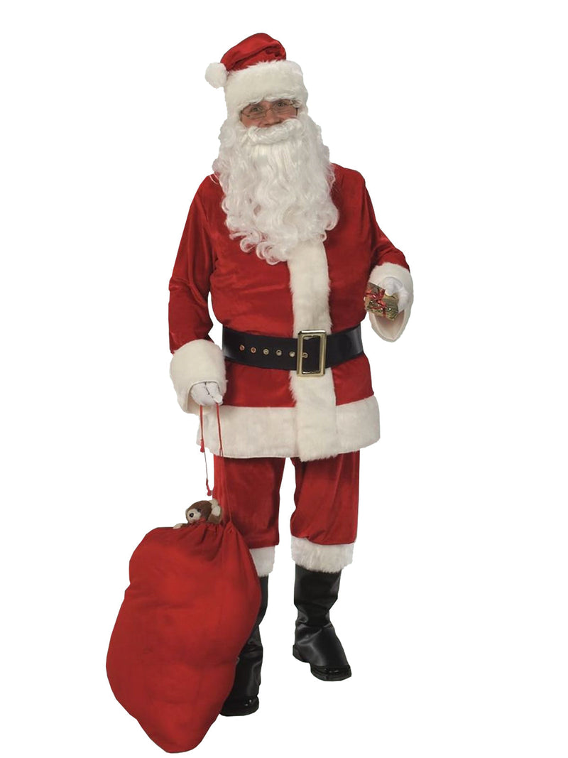 Santa Suit 8 Piece Velvet Deluxe Costume for Adults Costume World NZ