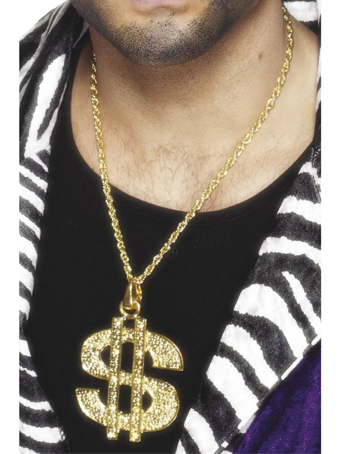Dollar Sign Oversized Gold Medallion Accessory for Adults | Costume ...