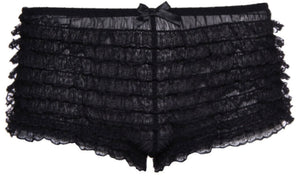 Black Ruffle Shorts for Adults