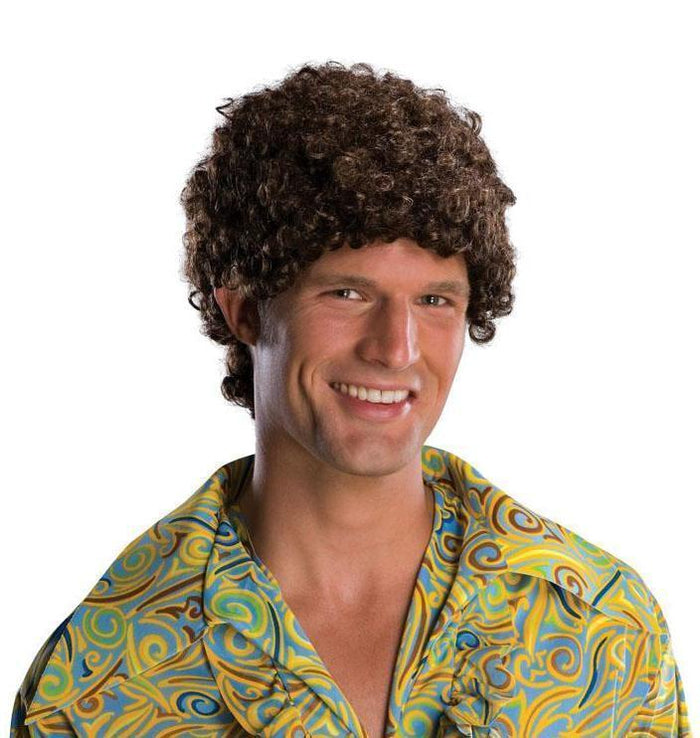 Brunette Tight-Curl Afro Wig for Adults