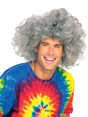 Einstein Bad Hair Day Long Grey Wig for Adults