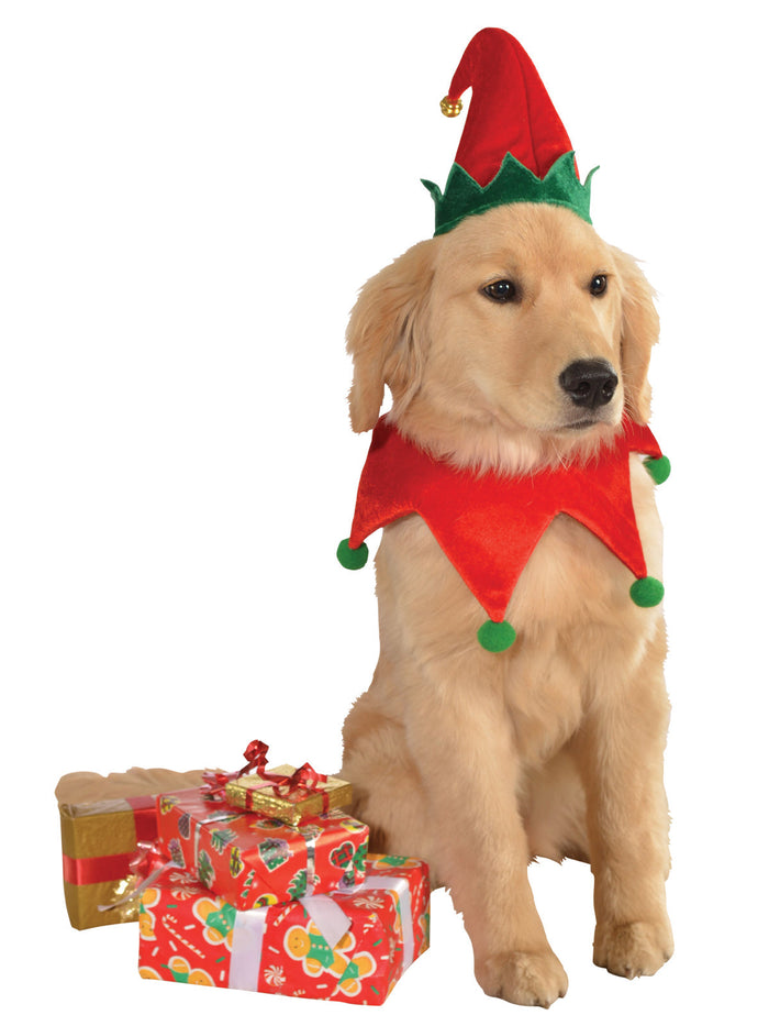 Elf Hat with Bell and Collar for Pets