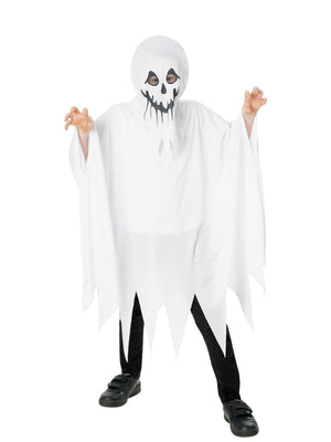 Ghost Poncho with Hood Costume for Kids