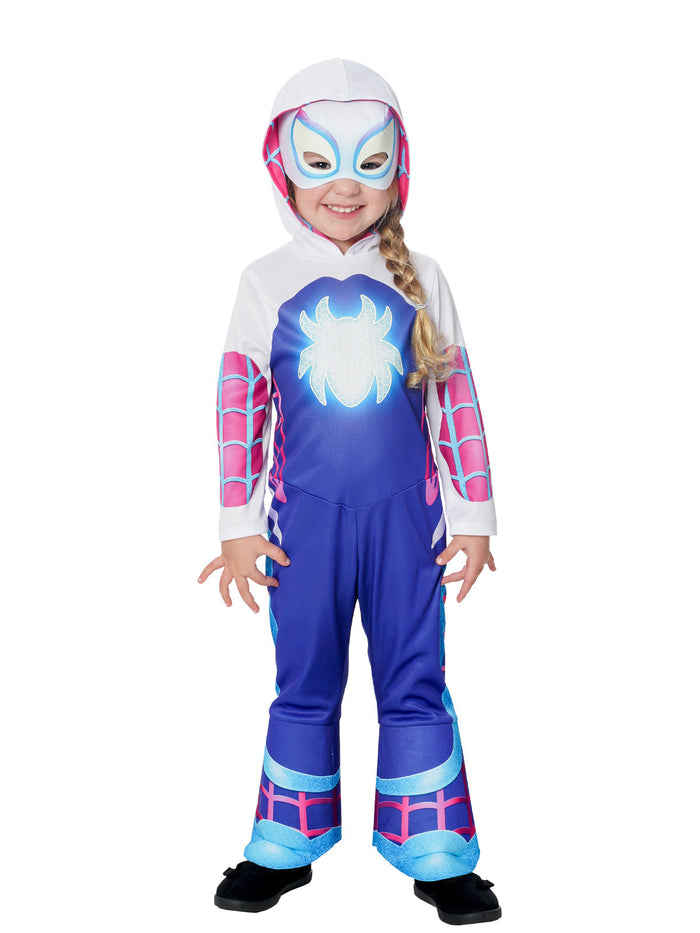 Ghost Spider Deluxe Glow in the Dark Costume for Toddlers - Marvel Spidey & His Amazing Friends