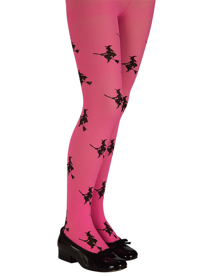 Glitter Witch Pink Child Tights