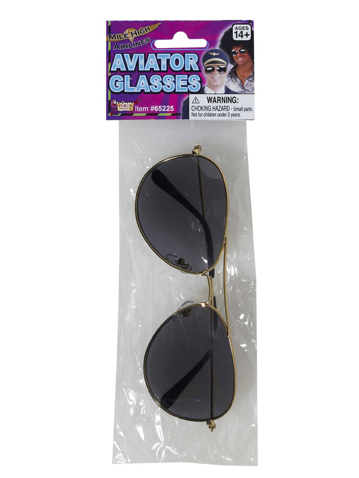 Gold Framed Aviator Glasses for Adults