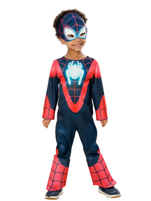 Miles Morales Spider-Man Glow in the Dark Costume for Toddlers - Marvel Spidey & His Amazing Friends