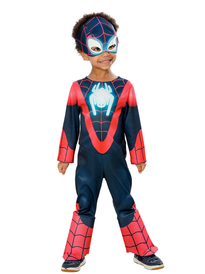 Miles Morales Spider-Man Glow in the Dark Costume for Toddlers - Marvel Spidey & His Amazing Friends
