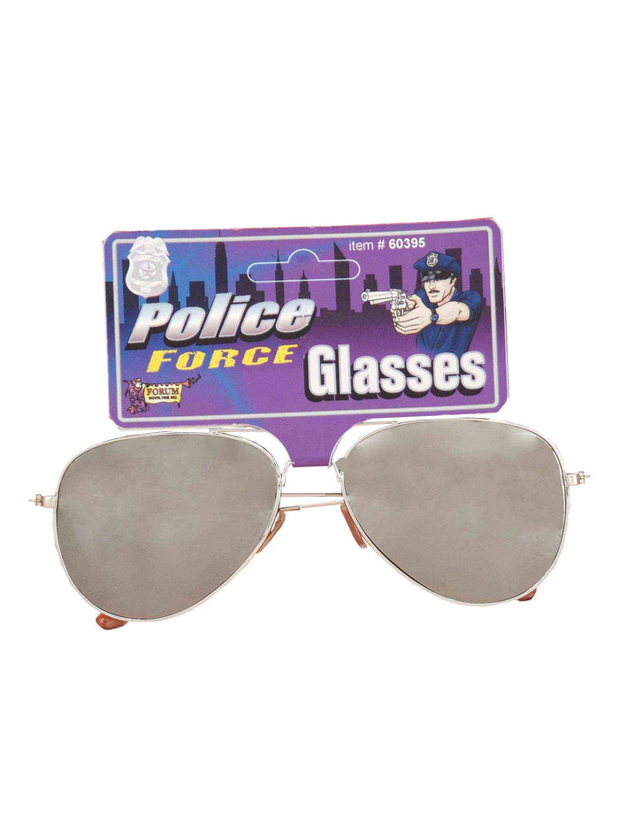 Mirrored Police Glasses for Adults