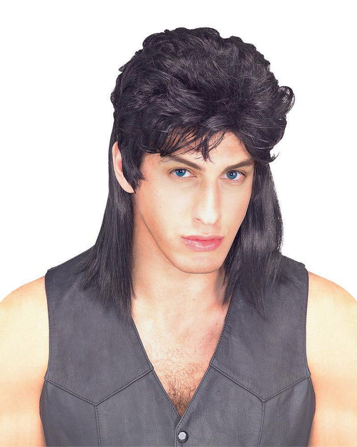 Mullet Black Wig for Adults