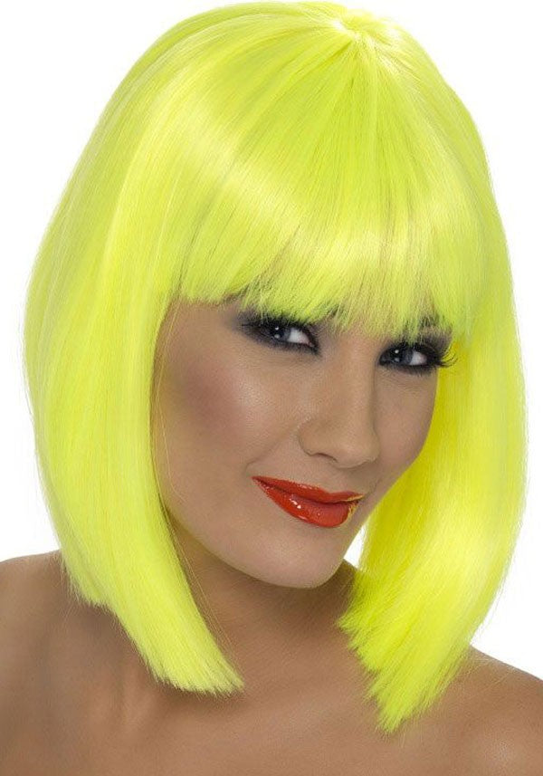 Neon Yellow Glam Wig for Adults