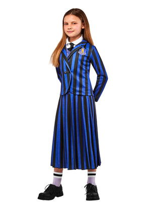 Nevermore Academy Deluxe Blue Costume for Kids - Wednesday (Netflix)