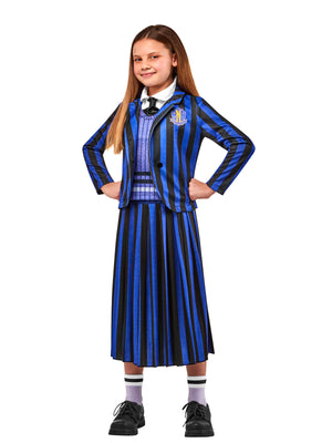 Nevermore Academy Deluxe Blue Costume for Kids - Wednesday (Netflix)