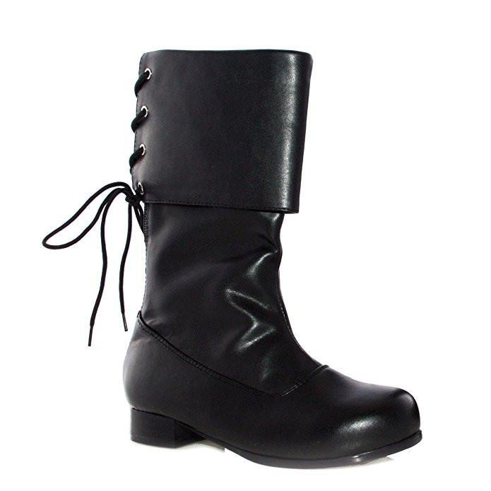 Pirate Black Ankle Boots 1 Inch Heel for Kids