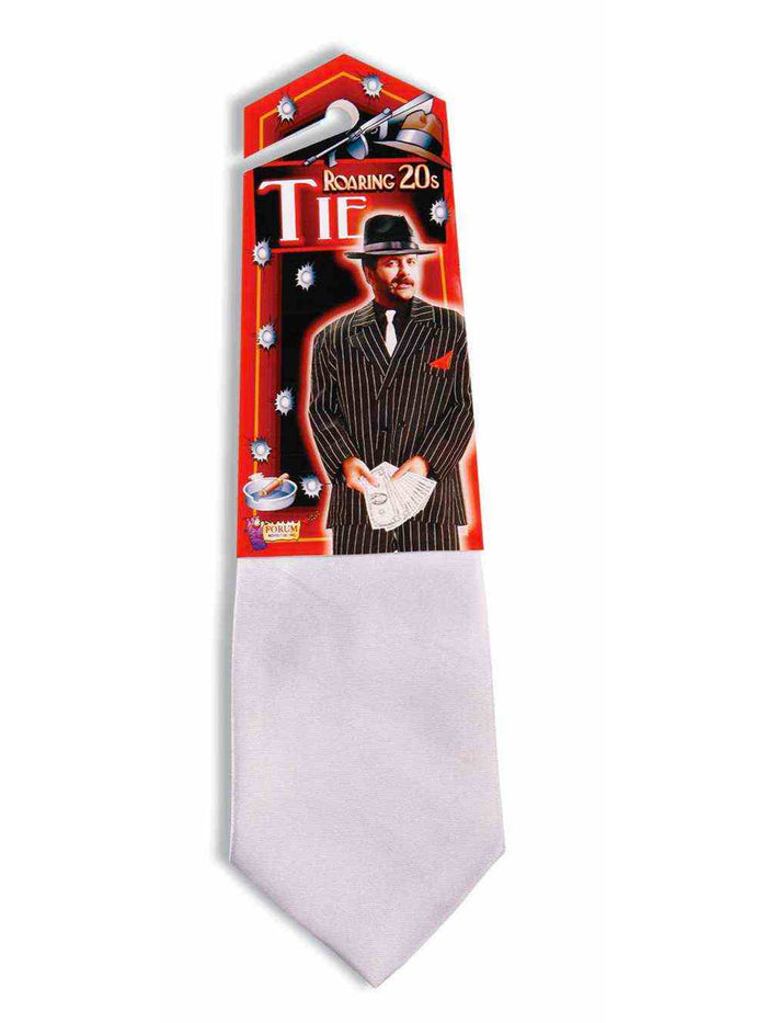 Roaring 20s Gangster White Neck Tie for Adults