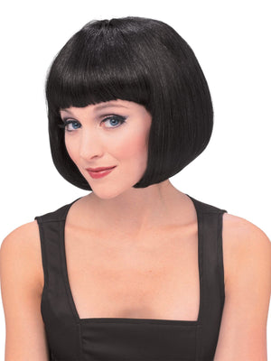 Supermodel Black Wig for Adults