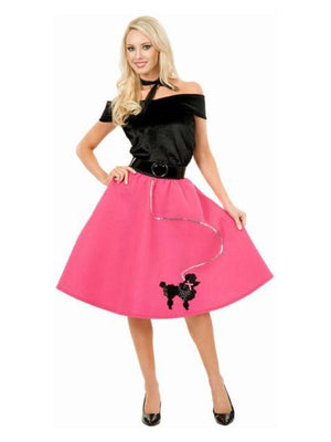 Buy 50s Black and Fuchsia Poodle Skirt for Adults from Costume World
