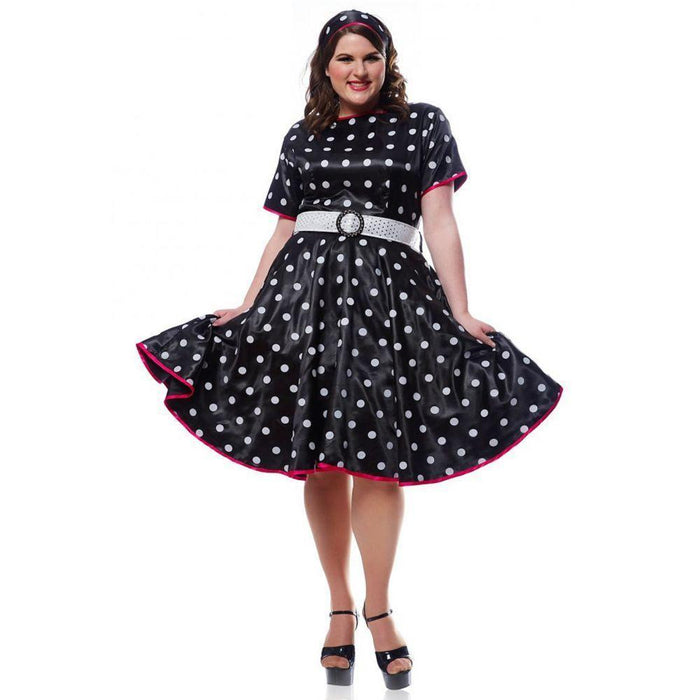 50s Rockabilly Plus Size Costume for Adults