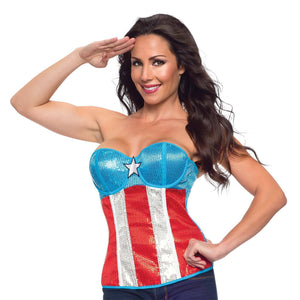 Buy American Dream Sequin Corset for Adults - Marvel Avengers from Costume World