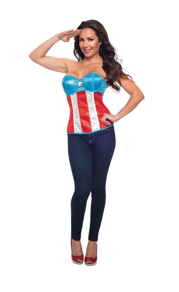 American Dream Sequin Corset for Adults - Marvel Avengers