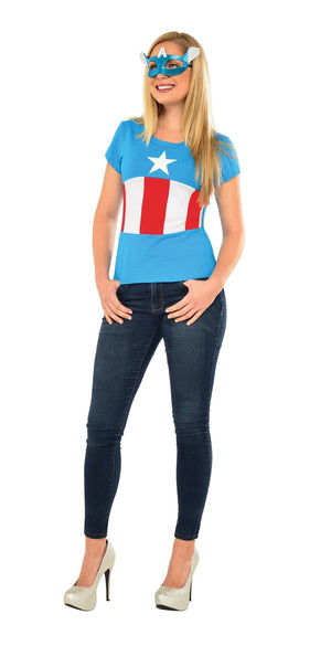 Buy American Dream T-Shirt & Mask Set for Adults - Marvel Avengers from Costume World