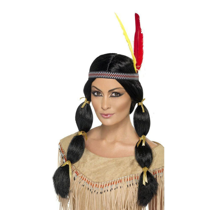 American Indian Black Wig for Adults