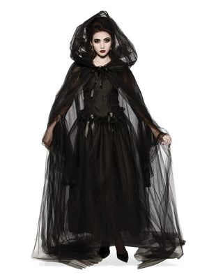 Buy Black Full Length Hooded Cape for Adults from Costume World