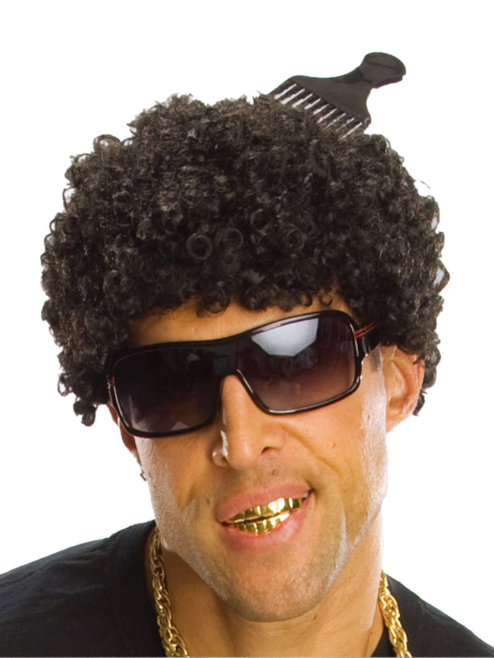 Black Tight Afro Wig for Adults