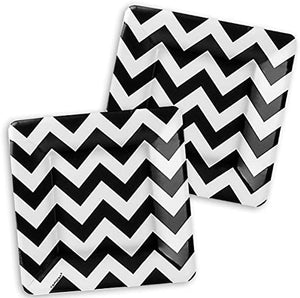 Buy Black and White Chevron 10" Luncheon Plate - Pack of 18 from Costume World