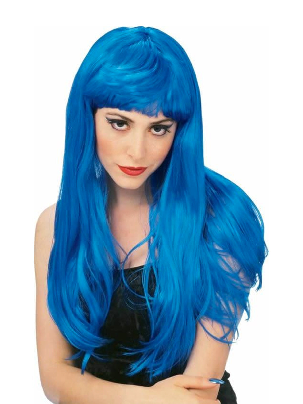 Long blue wig nz sale