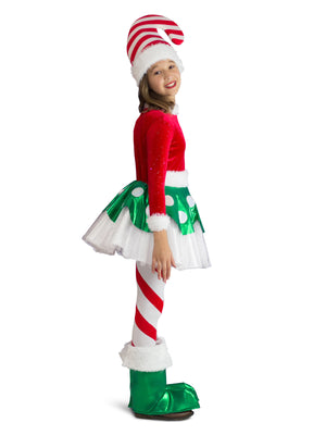 Buy Candy Cane Elf Princess Costume for Kids from Costume World