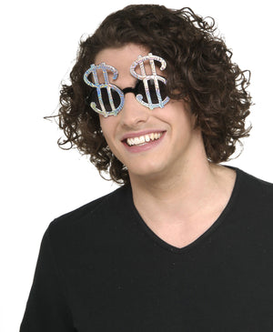 Buy Dollar Sign Silver Glasses for Adults from Costume World