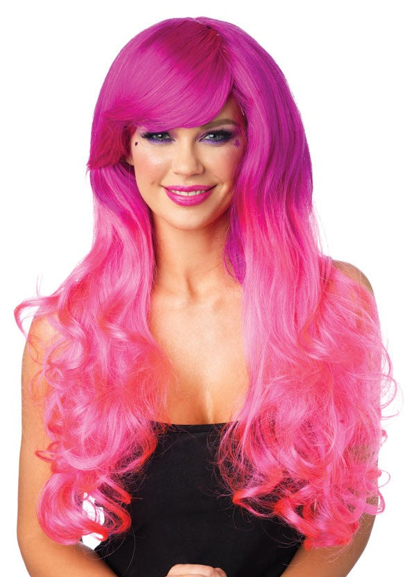 Fuchsia Pink Long Wavy Wig for Adults Costume World NZ
