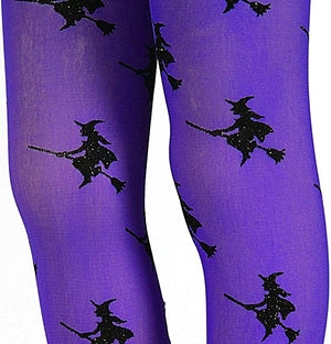 Buy Glitter Witch Purple Child Tights from Costume World