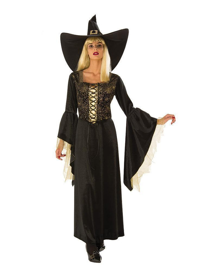 Golden Web Witch Costume for Adults