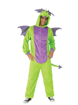 Buy Green Dragon Furry Onesie for Adults from Costume World