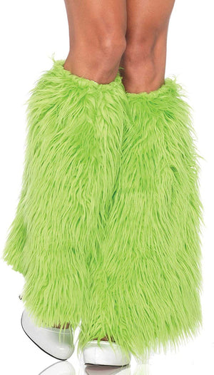 Buy Green Furry Leg Warmers for Adults from Costume World