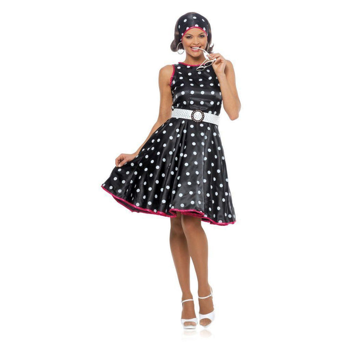 Hot 50s Black Dress Costume for Adults