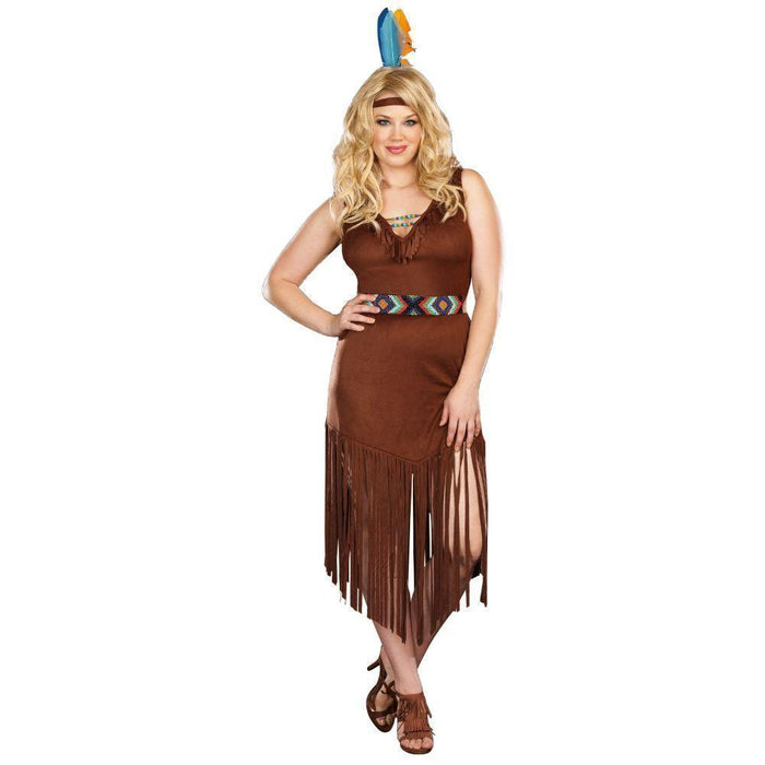 Hot On The Trail Native American Sexy Plus Size Costume for Adults