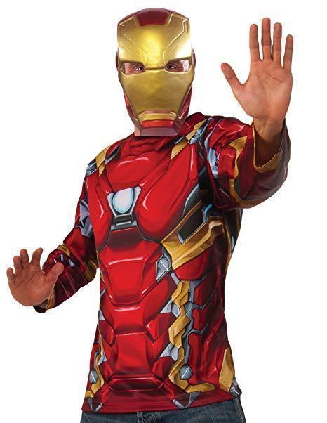 Iron Man Costume Top & Mask Set for Adults - Marvel Avengers