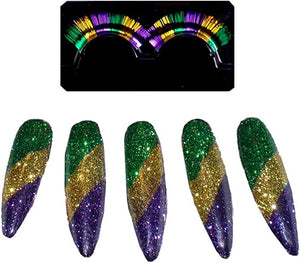 Buy Mardi Gras Nails and Lashes Set from Costume World