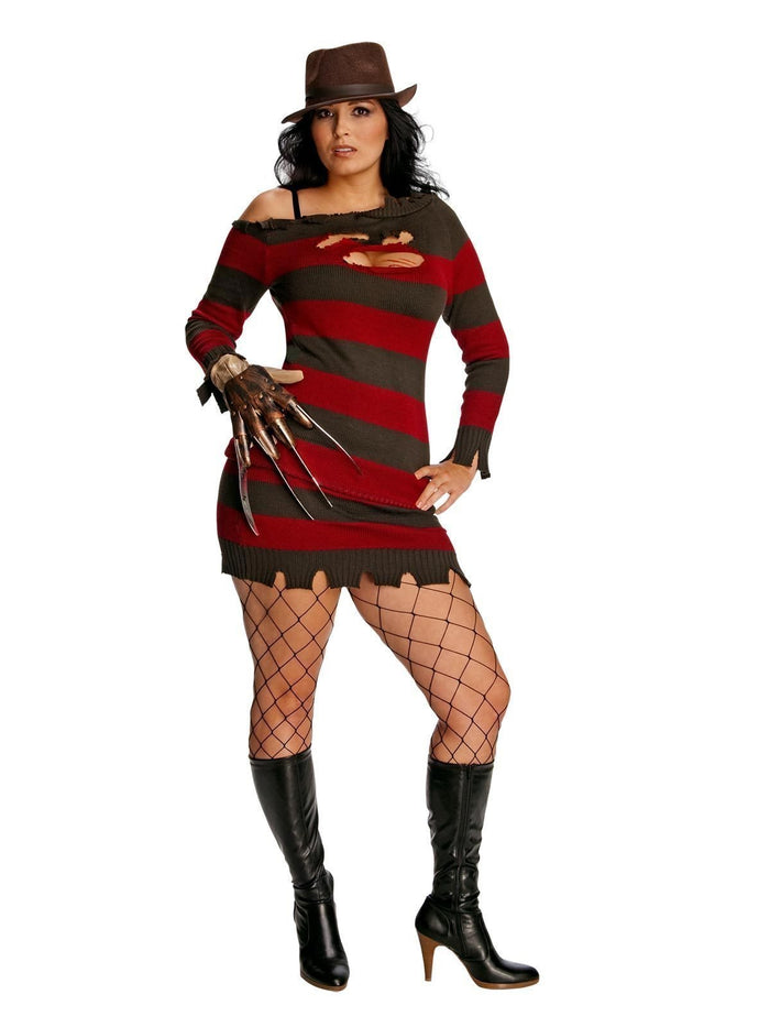 Miss Freddy Kruger Plus Size Costume for Adults - Warner Bros Nightmare on Elm St