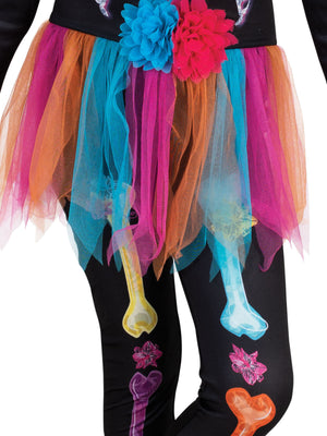 Buy Neon Skeleton Girl Costume for Kids from Costume World