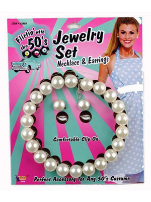 Buy Pearl Necklace Earrings from Costume World