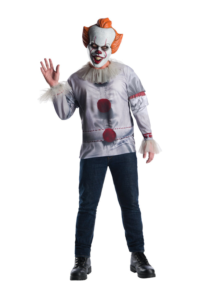 This DIY Pennywise Halloween Costume Is So Scary, It's Good!  Pennywise  halloween costume, Xmas decorations, Red pom poms