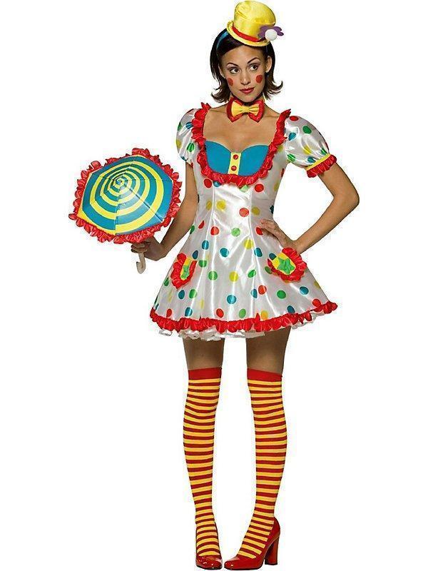 Polka Dot Clown Costume for Adults